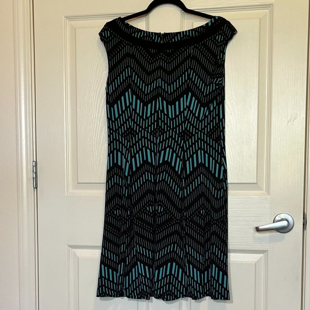 Danny and Nicole dress.  Size 12. Black and aqua.